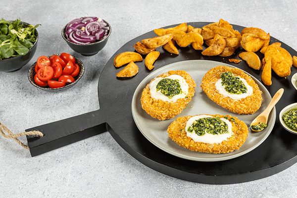 Crispy Chicken Burger mit Pesto & Mozzarella