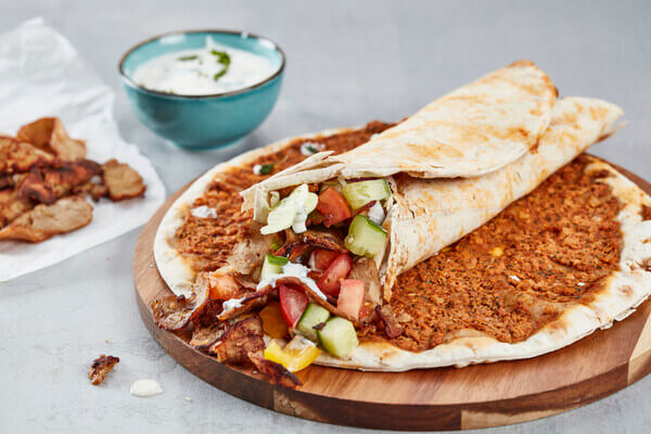 Lahmacun with kebab