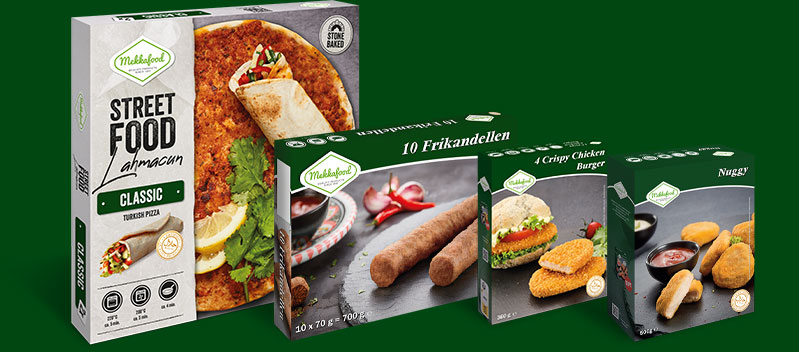 Verpakkingen Lahmacun, 10 Frikandellen, 4 Crispy Chicken Burger en Nuggy